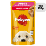 Pedigree Chicken and Liver Chunks in Gravy Pouch Puppy Dog Wet Food (130g) - Image 5