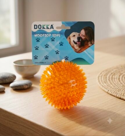 Premium Light-Up Squeaky Spike Dog Ball