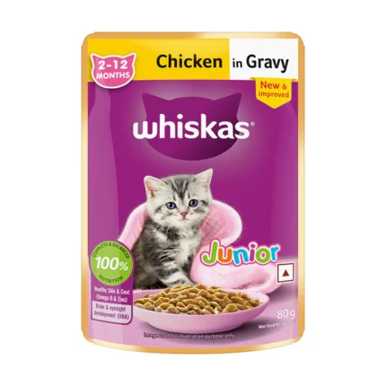 Whiskas Kitten Chicken in Gravy Wet Food - 80g